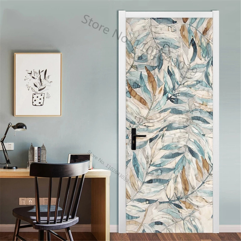 자체 접착 질경이 녹색 잎 문짝 스티커, 새 장식 스티 - Interior Design Home 리뷰 및 가격