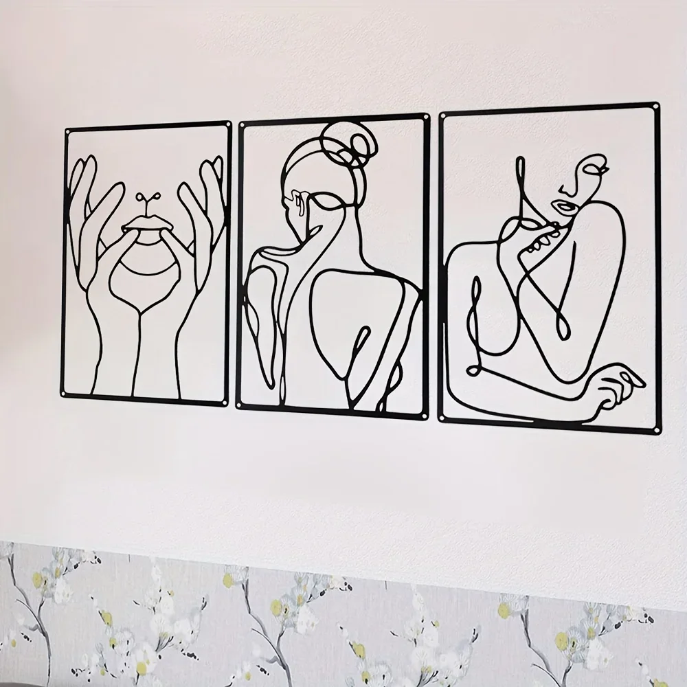 멋진 라인 드로잉 장식, 추상 금속 벽 아트, 주방,  - Interior Design Home 리뷰 및 가격
