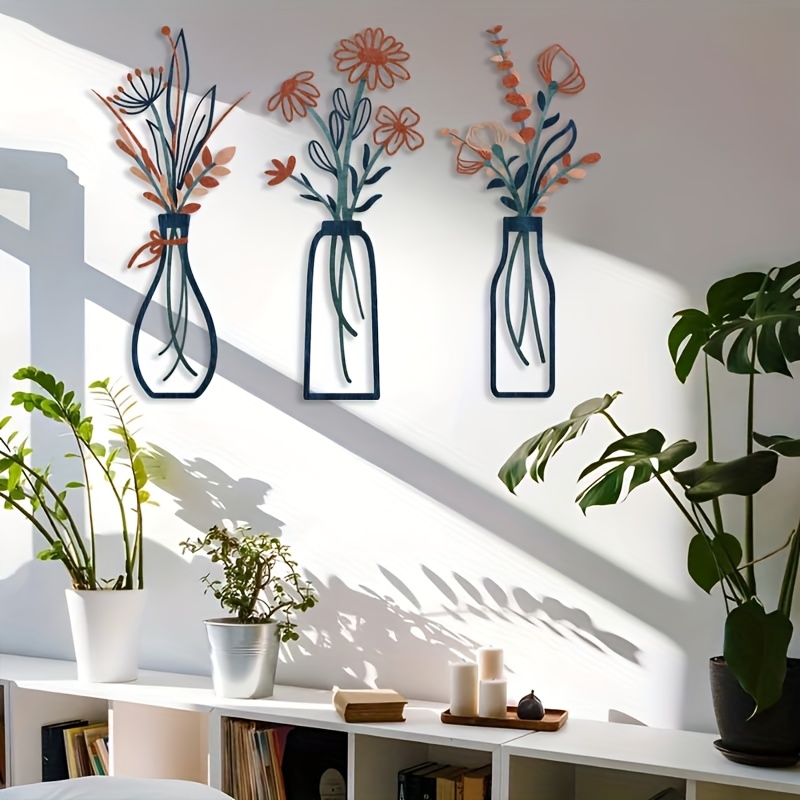 3개의 대형 꽃무늬 벽 예술 조각품 - 모던한 농가 스 - Interior Design Home 리뷰 및 가격