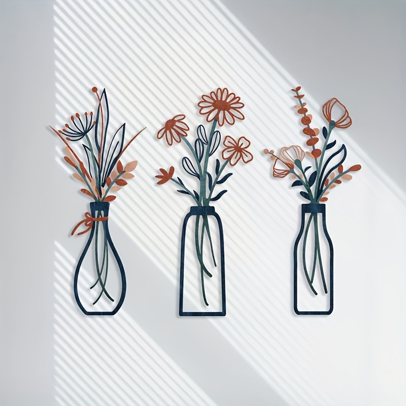 3개의 대형 꽃무늬 벽 예술 조각품 - 모던한 농가 스 - Interior Design Home 리뷰 및 가격