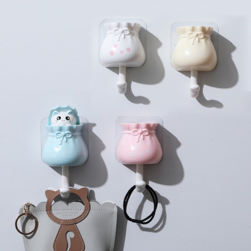 가정용 만화 고양이 장식 후크 키 홀더 벽 마운트 접착 - Interior Design Home 리뷰 및 가격