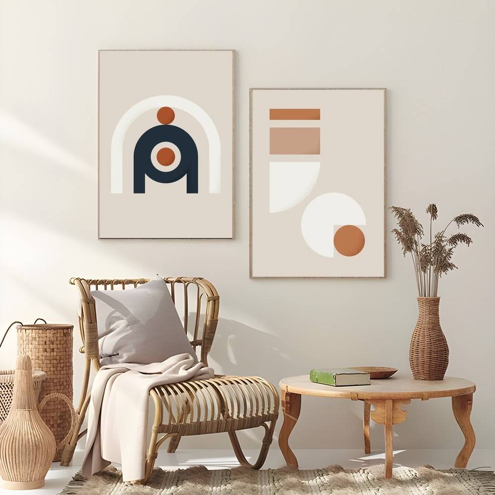 따뜻한 라인 컬러 디자인 포스터 스티커 벽 예술 그림  - Interior Design Warm 리뷰 및 가격